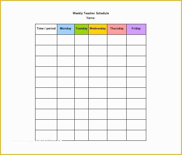 Teacher Schedule Template Free Of 10 Teacher Schedule Templates Doc Excel Pdf