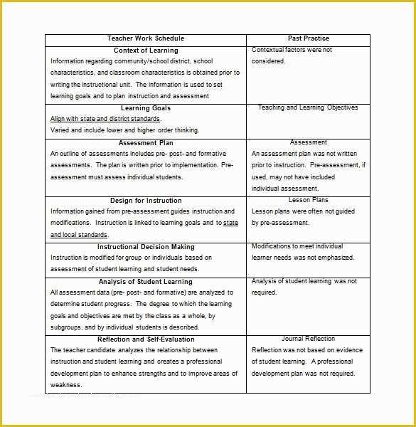 Teacher Schedule Template Free Of 10 Teacher Schedule Templates Doc Excel Pdf