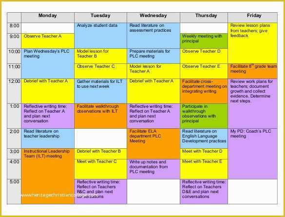 Teacher Schedule Template Free Of 35 Sample Weekly Schedule Templates