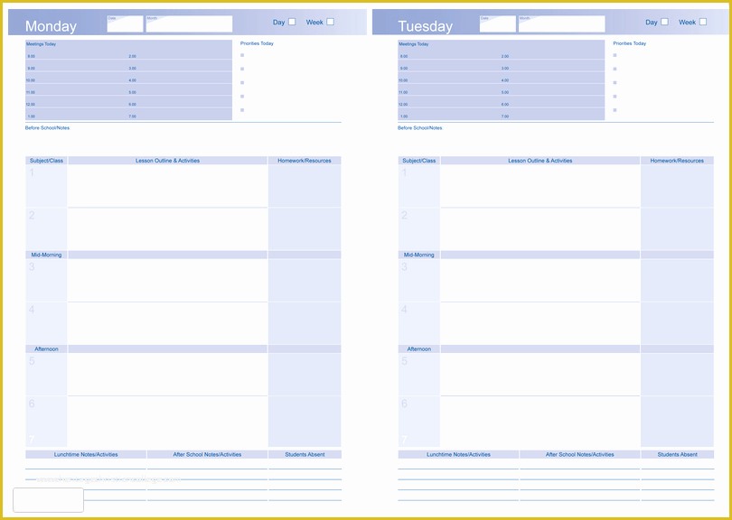 Teacher Schedule Template Free Of 5 Free Daily Teacher Planner Template