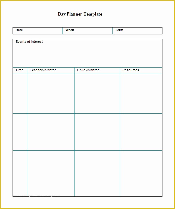 Teacher Schedule Template Free Of 5 Printable Day Planner Templates Doc Pdf Excel