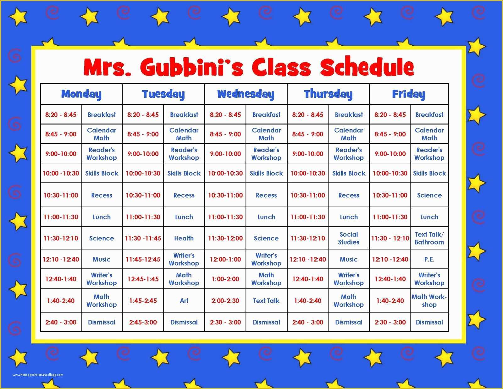 Teacher Schedule Template Free Of Aloha Kindergarten July 2011