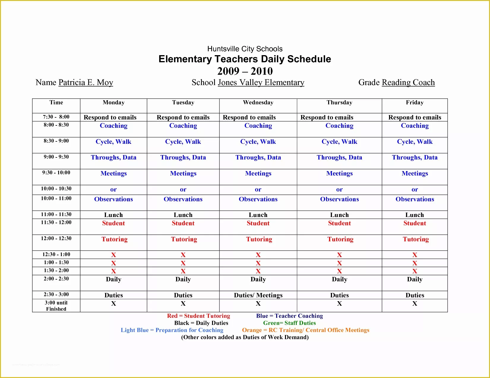 Teacher Schedule Template Free Of Best S Of Daily Class Schedule Template Teacher