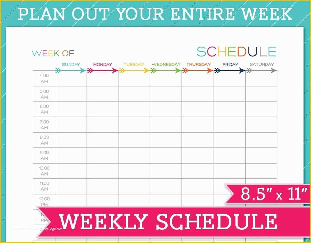 Teacher Schedule Template Free Of Blank Printable Weekly Schedule