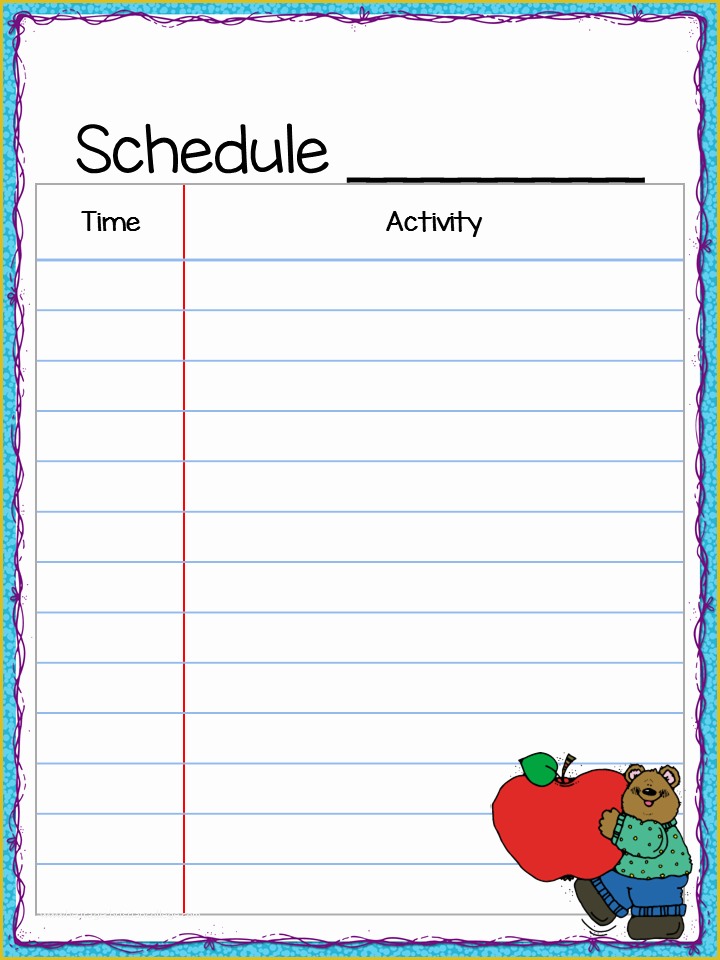 Teacher Schedule Template Free Of Class Schedule Freebie Teacher by the Beach