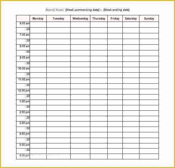 Teacher Schedule Template Free Of Blank Printable Weekly Schedule ...