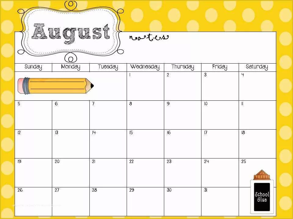 Teacher Schedule Template Free Of Free Editable Calendar for Teachers