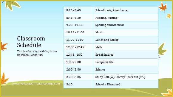 Teacher Schedule Template Free Of Free Elementary School Teacher Template for Powerpoint