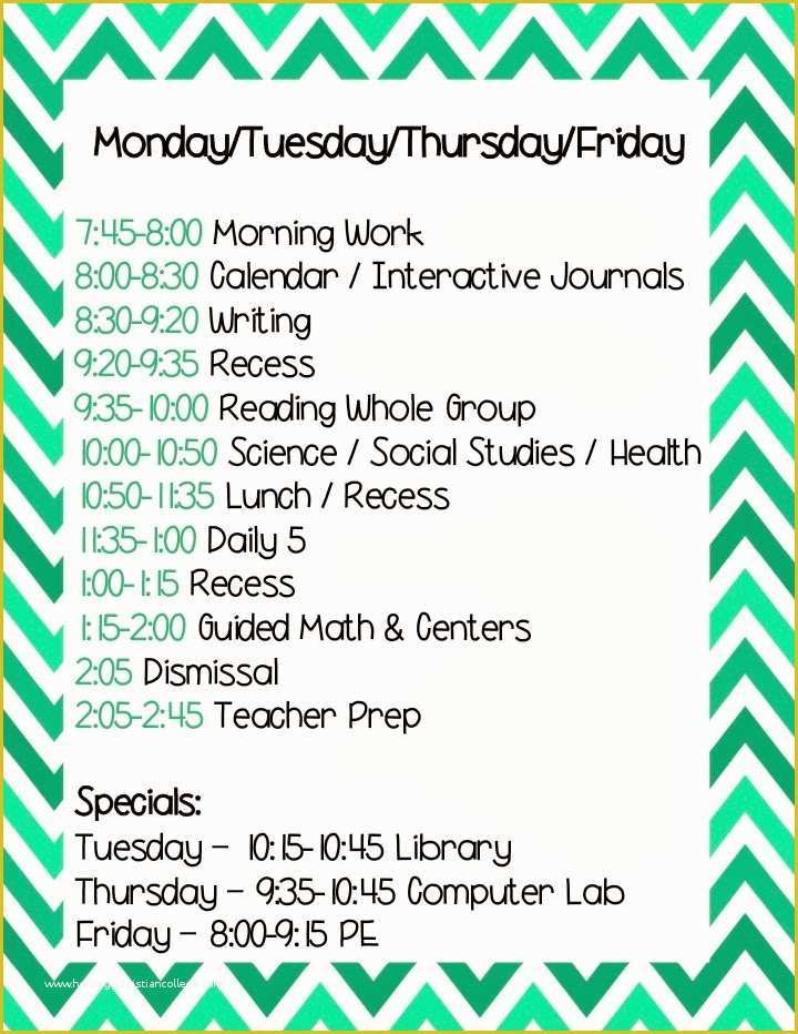 Teacher Schedule Template Free Of My Schedule Teaching with Style