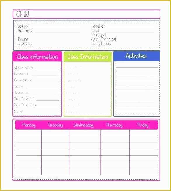 Teacher Schedule Template Free Of Weekly Family Calendar Template Schedule Templates Free