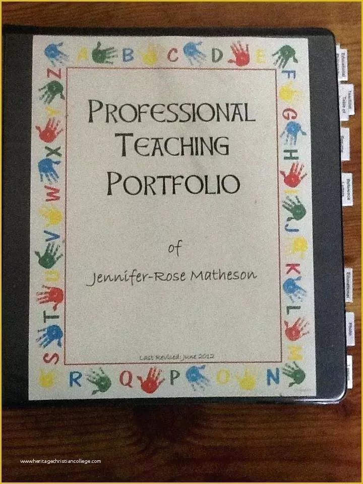 Teaching Portfolio Template Free Of Cover Page for Education Portfolio