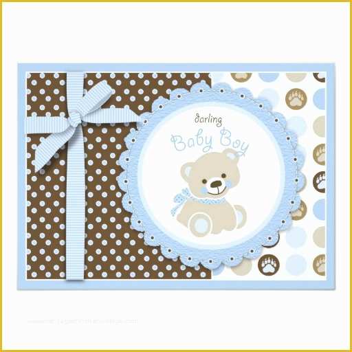 Teddy Bear Baby Shower Invitations Templates Free Of Boy Teddy Bear Baby Shower Invitation Card