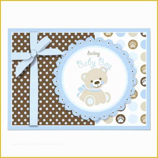 Teddy Bear Baby Shower Invitations Templates Free Of Boy Teddy Bear Baby Shower Invitation Card