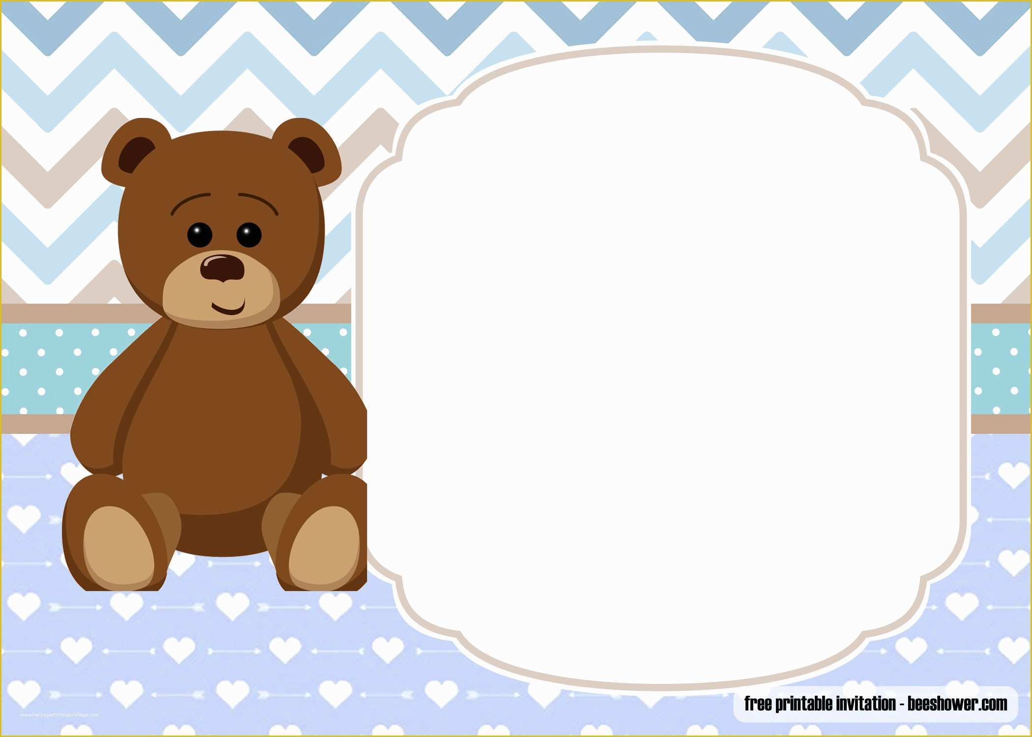 Teddy Bear Baby Shower Invitations Templates Free Of Free Printable Teddy Bear Baby Shower Invitations Template