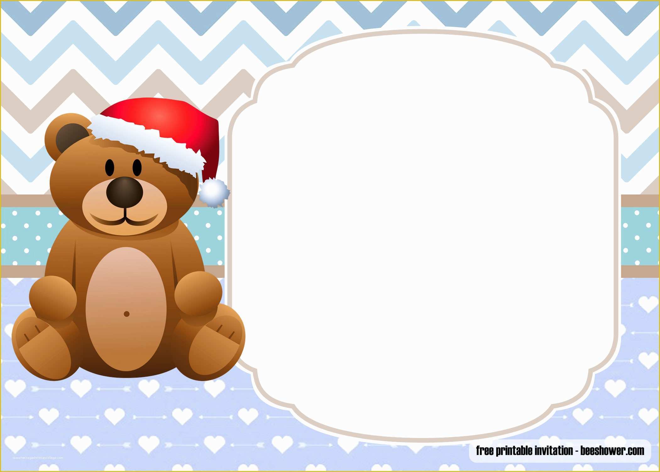 Teddy Bear Baby Shower Invitations Templates Free Of Free Printable Teddy Bear Baby Shower Invitations Template