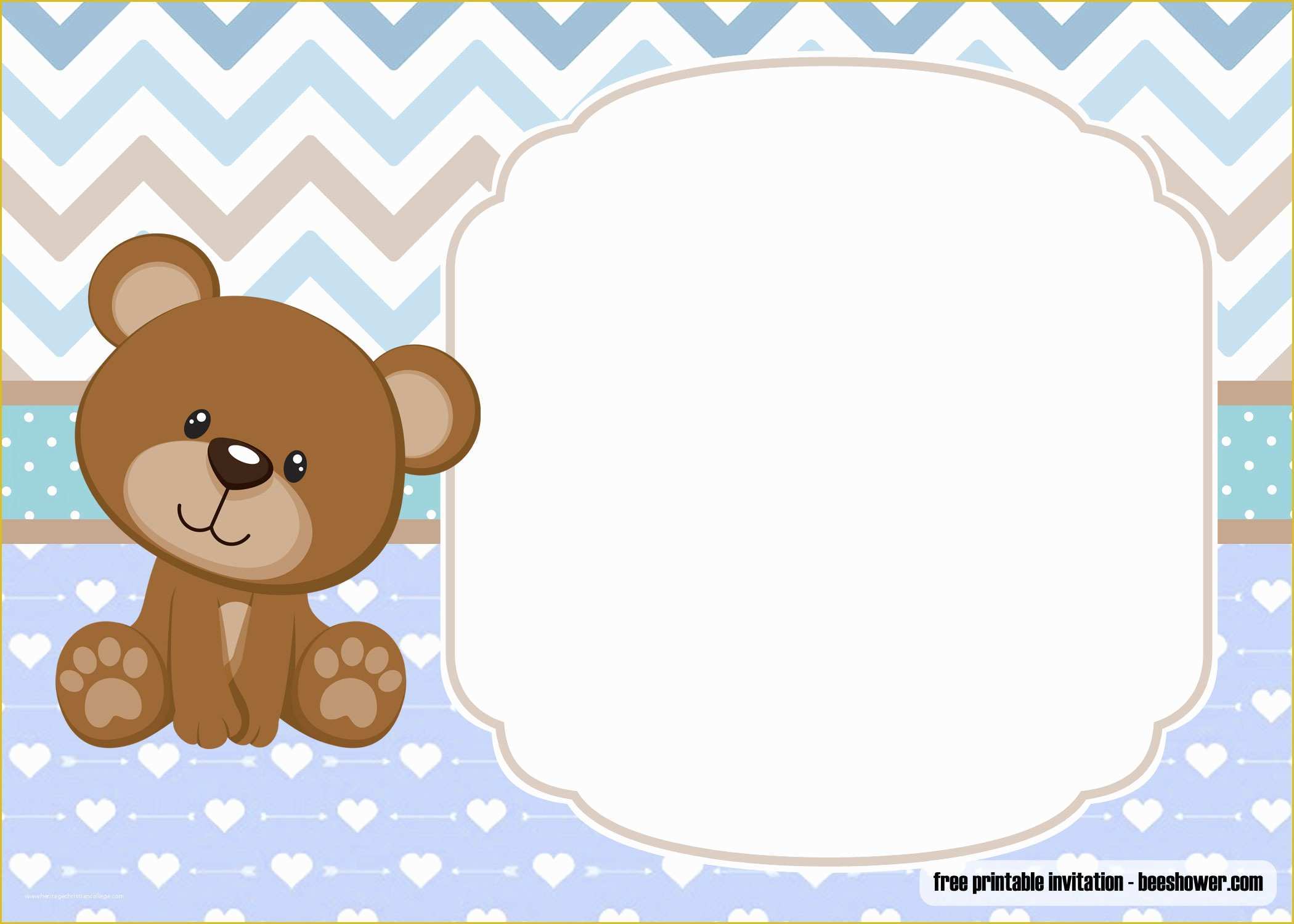 Teddy Bear Baby Shower Invitations Templates Free Of Free Printable Teddy Bear Baby Shower Invitations Template