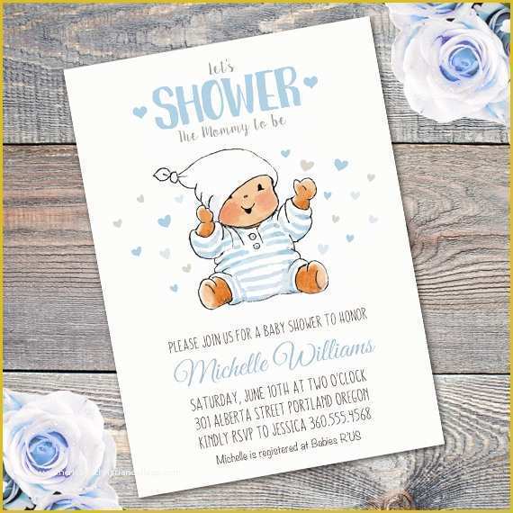 Teddy Bear Baby Shower Invitations Templates Free Of Teddy Bear Baby Shower Invitation Printable Edit with