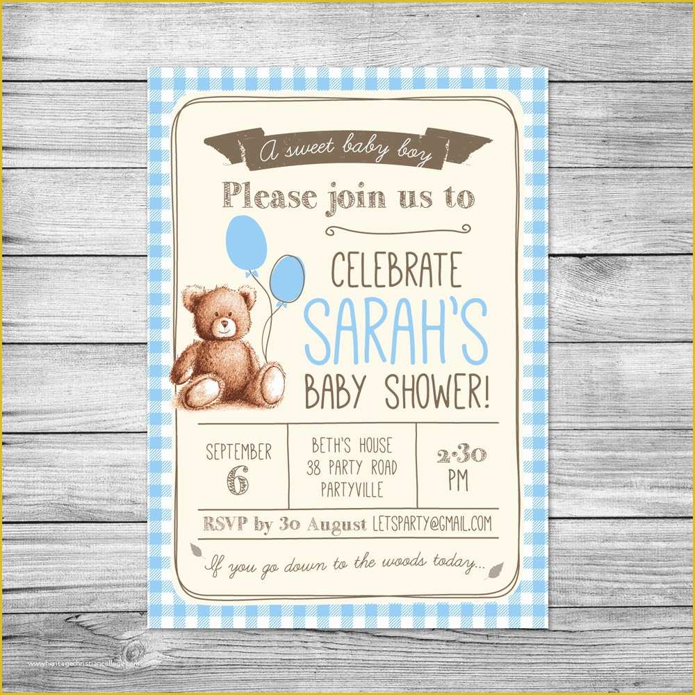 Teddy Bear Baby Shower Invitations Templates Free Of Teddy Bear Baby Shower Invitations Teddy Bear Baby Shower