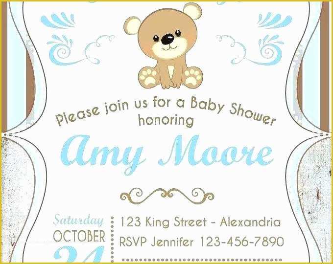 Teddy Bear Baby Shower Invitations Templates Free Of Teddy Bear Baby Shower Invitations Templates Free