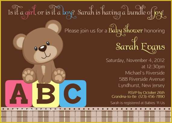 Teddy Bear Baby Shower Invitations Templates Free Of Teddy Bear the Traditional theme Baby Shower Ideas