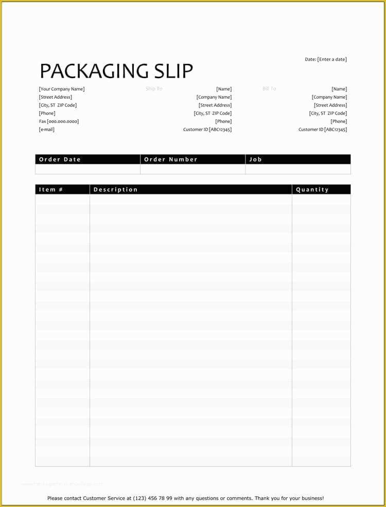 Templates Word Free Of 25 Free Shipping & Packing Slip Templates for Word & Excel
