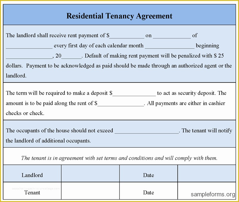 Tenancy Agreement form Template Free Of 30 Basic Editable Rental Agreement form Templates Thogati