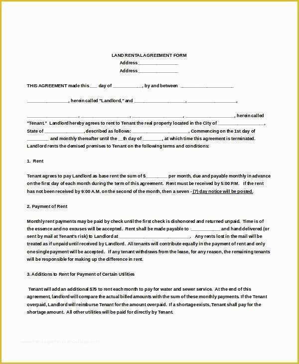 Tenancy Agreement form Template Free Of Rental Agreement form – 12 Free Word Pdf Documents