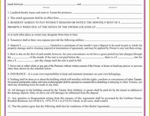 Tenancy Agreement form Template Free Of Residential Lease Agreement Template