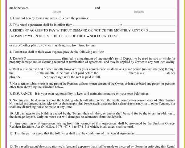 Tenancy Agreement form Template Free Of Residential Lease Agreement Template