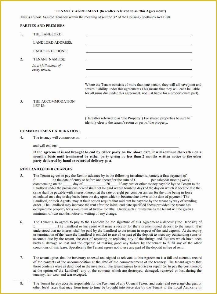 Tenancy Agreement form Template Free Of Tenancy Agreement Templates Free Download Edit Print