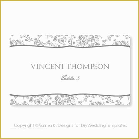 Tent Card Template Free Download Of Place Card Template Download Instantly by Karmakweddings