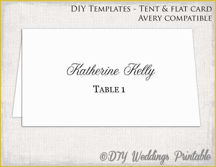 Tent Card Template Free Download Of Place Card Template Tent &amp; Flat Name Card Templates