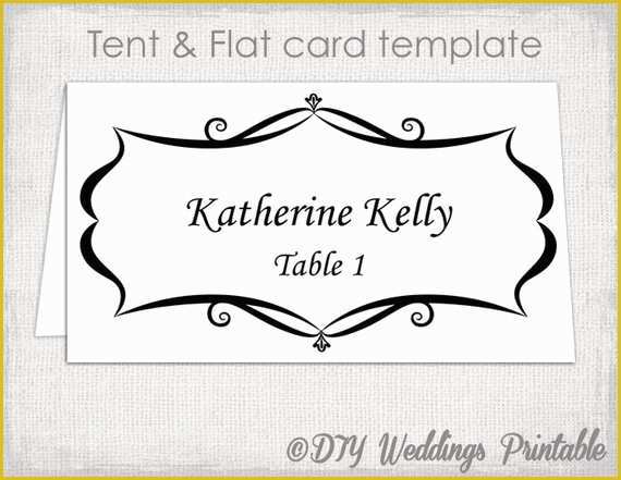 Tent Card Template Free Download Of Place Card Template Tent and Flat Name Card Templates
