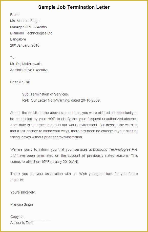 Termination Letter Template Free Of 23 Free Termination Letter Templates Pdf Doc