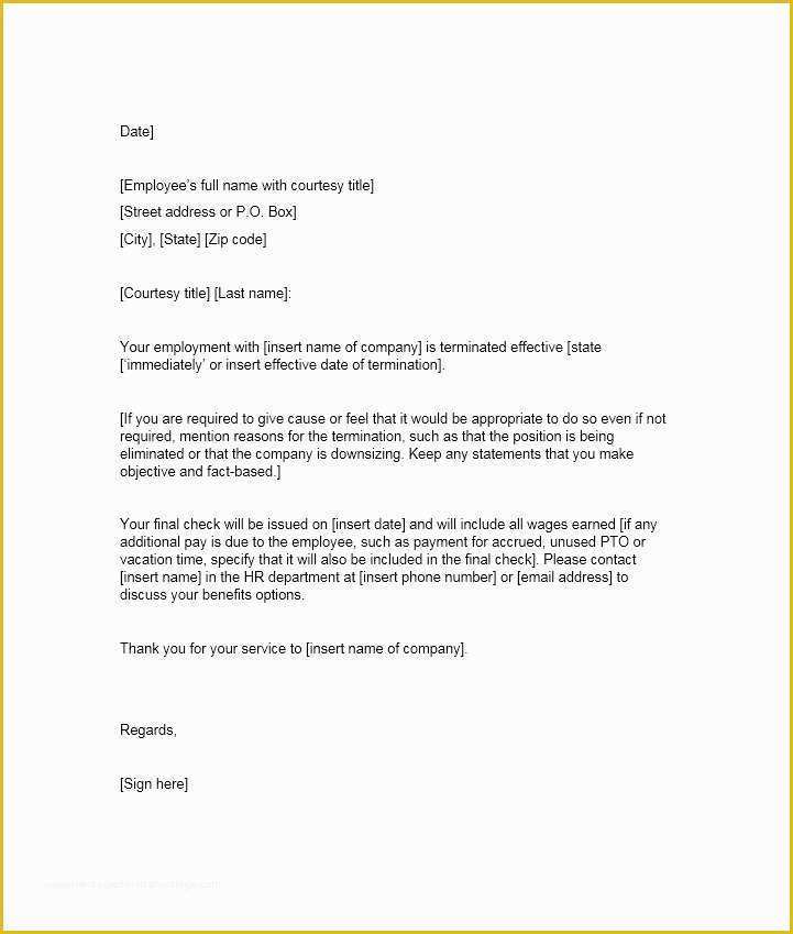 Termination Letter Template Free Of 35 Perfect Termination Letter Samples [lease Employee