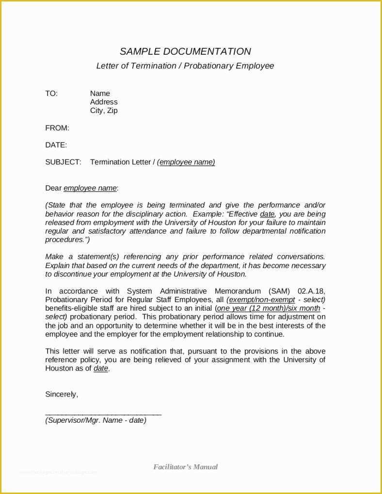 Termination Letter Template Free Of 8 Work Termination Letter Free Samples Examples formats