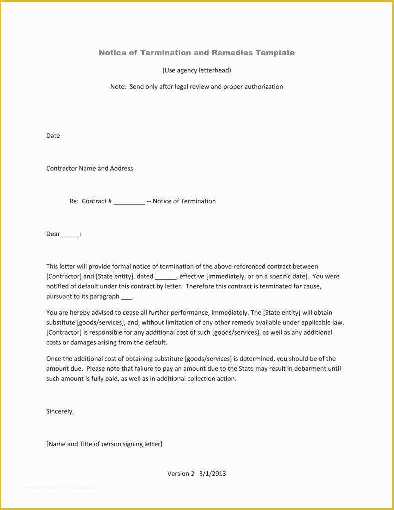 Termination Letter Template Free Of 9 Pany Termination Letters