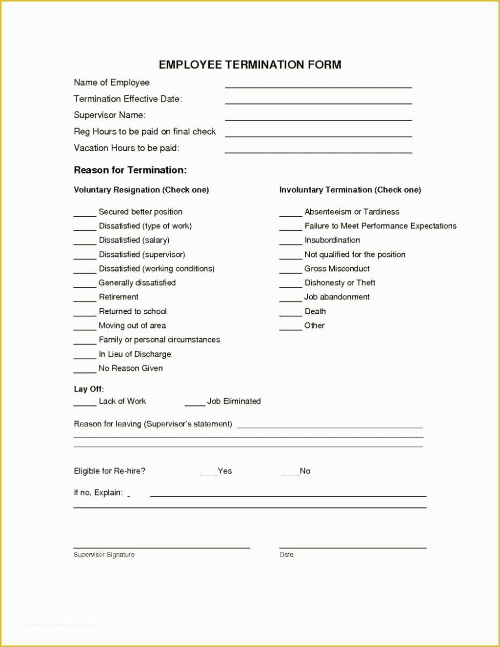 Termination Letter Template Free Of Employee Termination form Template Template Update234