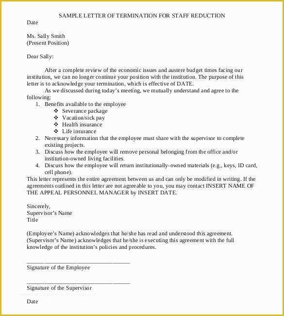 Termination Letter Template Free Of Employee Termination Letter – Employment