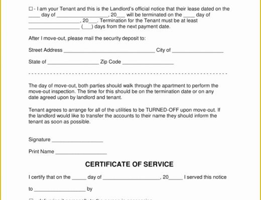 Termination Letter Template Free Of Lease Termination Letter