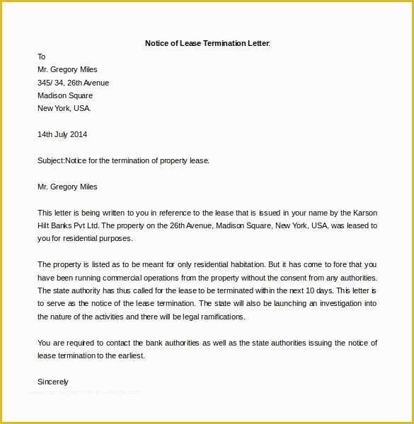 Termination Letter Template Free Of Termination Letter Doc
