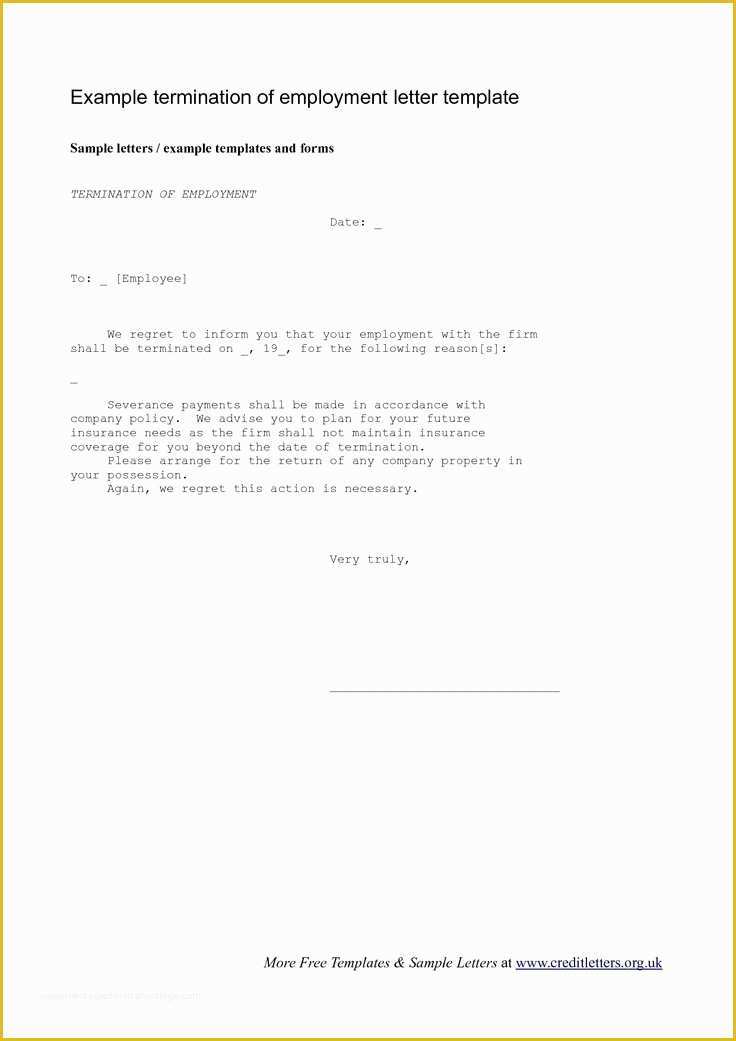 Termination Letter Template Free Of Writing A Termination Letter to An Employee