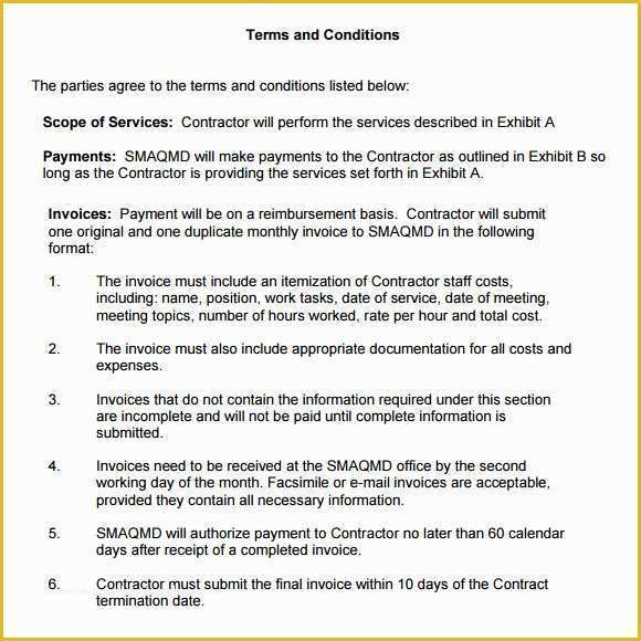 Terms Of Use Agreement Template Free Of Sample Terms and Conditions 9 Download Free Documents