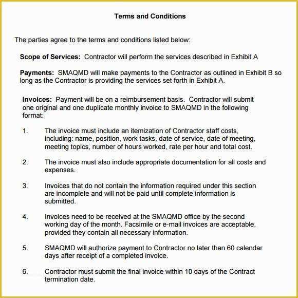 Terms Of Use Agreement Template Free Of Sample Terms and Conditions 9 Download Free Documents