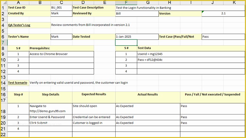 Test Case Template Excel Free Download Of Download Sample Test Case Template Example Excel Word