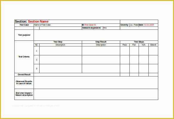 Test Case Template Excel Free Download Of Test Case Template 22 Free Word Excel Pdf Documents