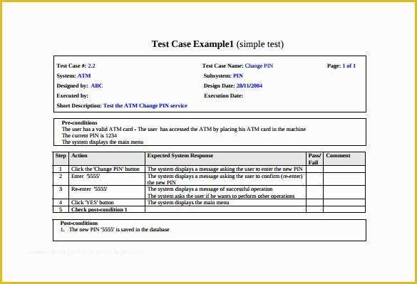 Test Case Template Excel Free Download Of Test Case Template 25 Free Word Excel Pdf Documents