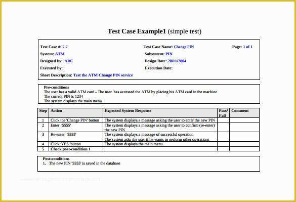 Test Case Template Excel Free Download Of Test Case Template 25 Free Word Excel Pdf Documents