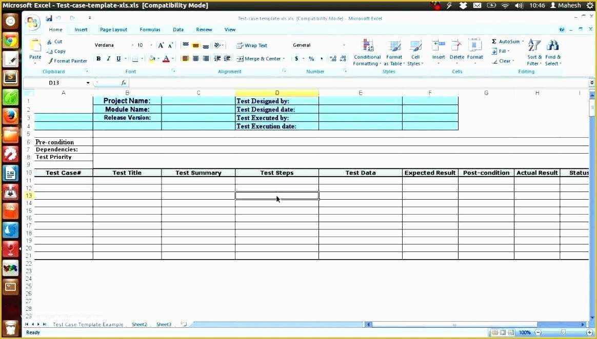 Test Case Template Excel Free Download Of Test Case Template Excel Templates Sample softw On Test