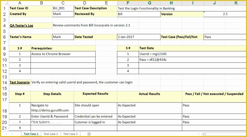Test Case Template Excel Free Download Of Uat Testing Template Excel
